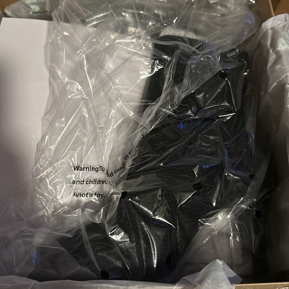 NEW MIA Black Heeled Peep Toe Flyknit Booties - Picture 8 of 8